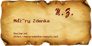 Móry Zdenka névjegykártya